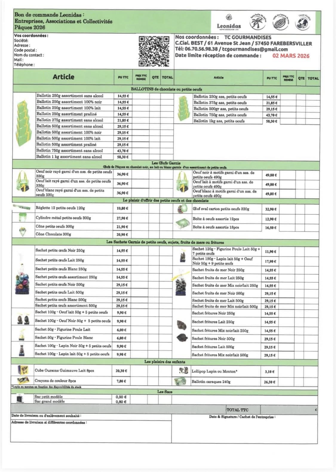 Chocolats de Pâques