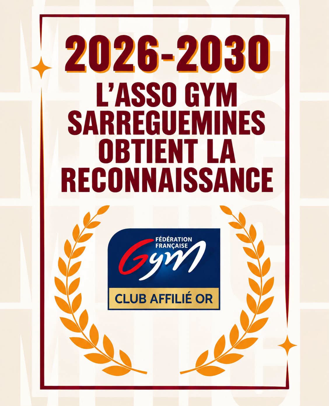 LE CLUB DÉCROCHE L’OR !